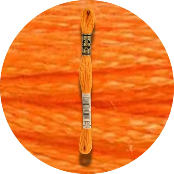DMC Mouliné Spécial 25 Broderigarn, Ensfarvet, Røde/Gule/Orange nuancer